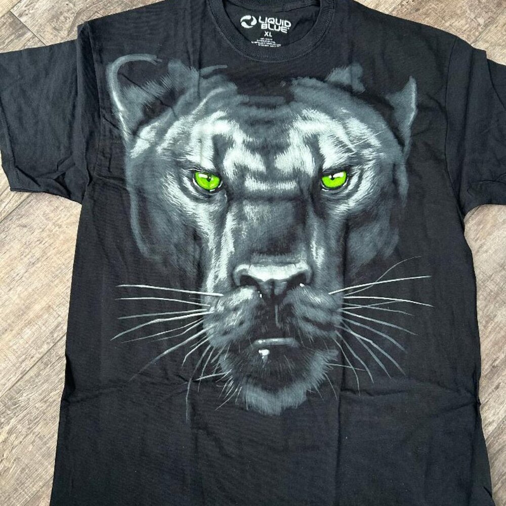 Liquid Blue Black XL Tiger Shirt  New